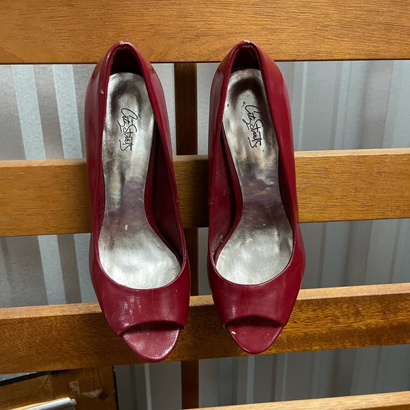 ➡️ !BOGO! ⬅️ CITY STREETS Open Toe Platform & Chunky Heel/ Used - Picture 8 of 9